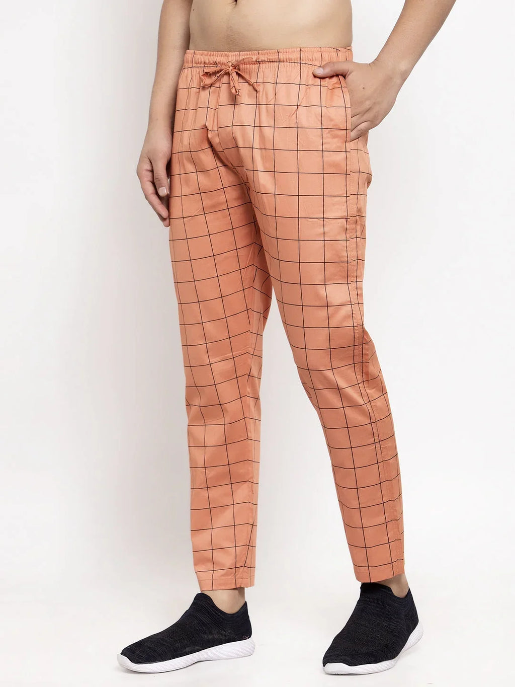 Indian Needle Men's Orange Cotton Track Pants