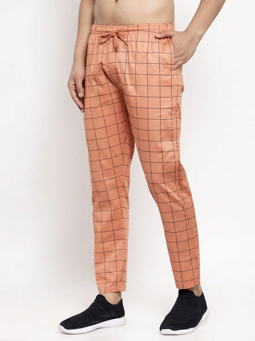 Indian Needle Men's Orange Cotton Track Pants