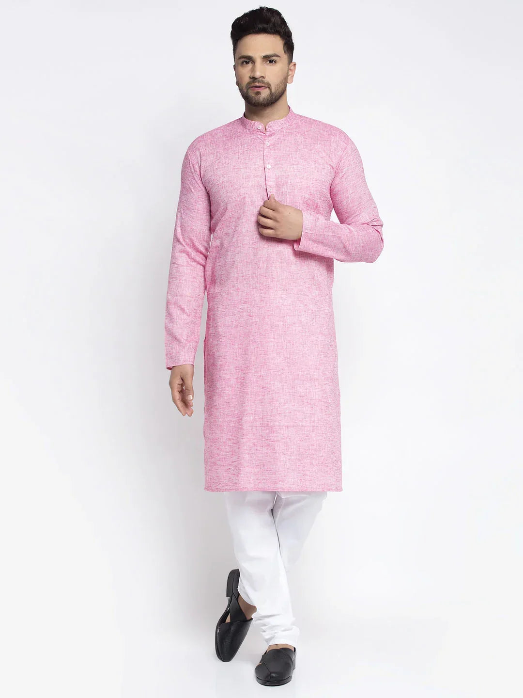 Pink Cotton Solid Indian Wear for Men | DesiQlo India