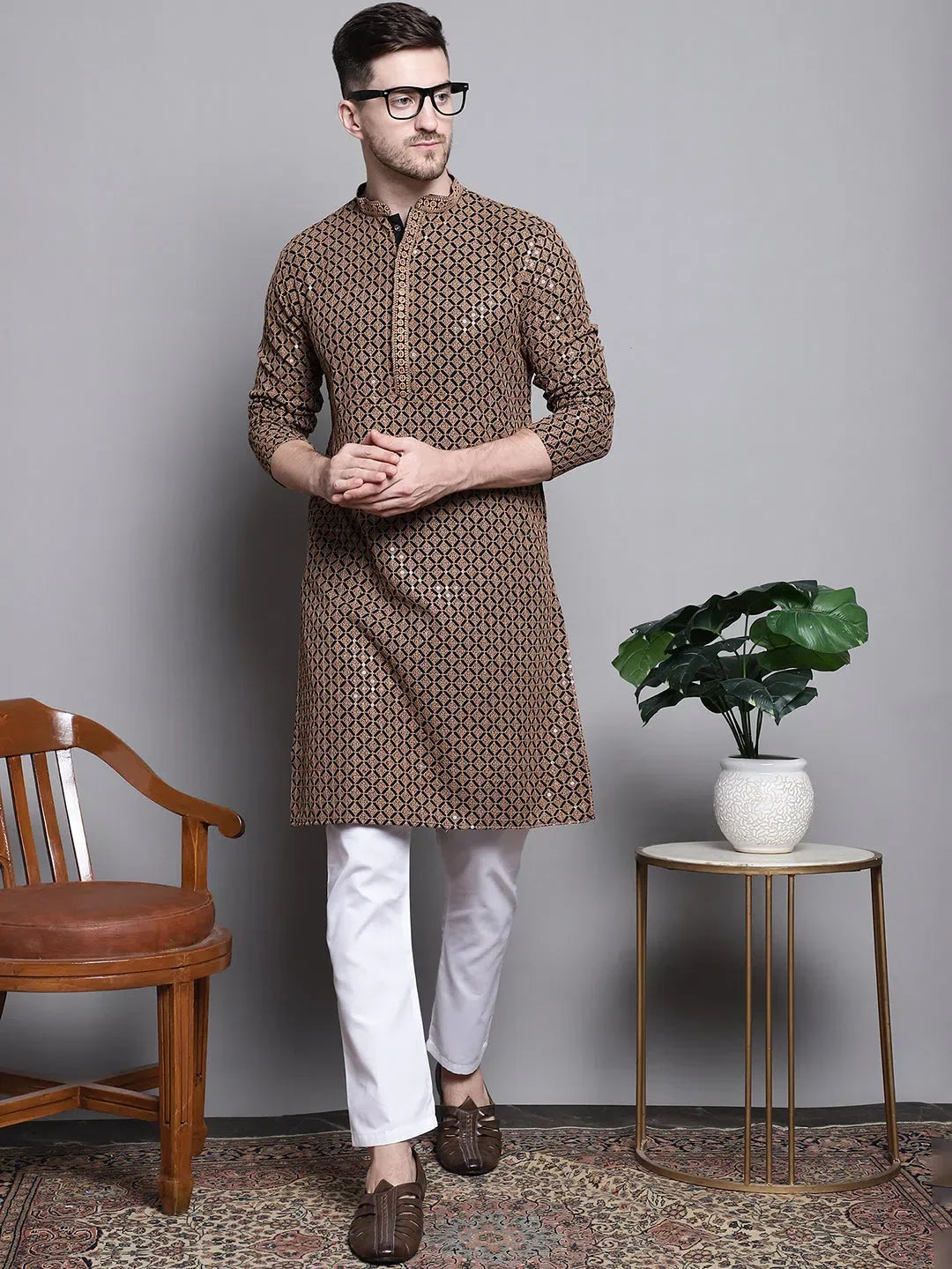 Brown Cotton Solid Indian Wear JOKP_P_5004Brown | DesiQlo