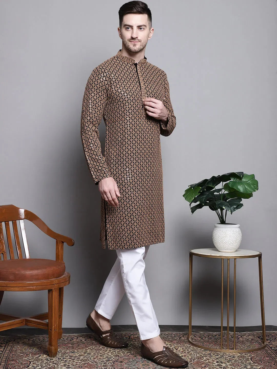 Brown Cotton Solid Indian Wear JOKP_P_5004Brown | DesiQlo