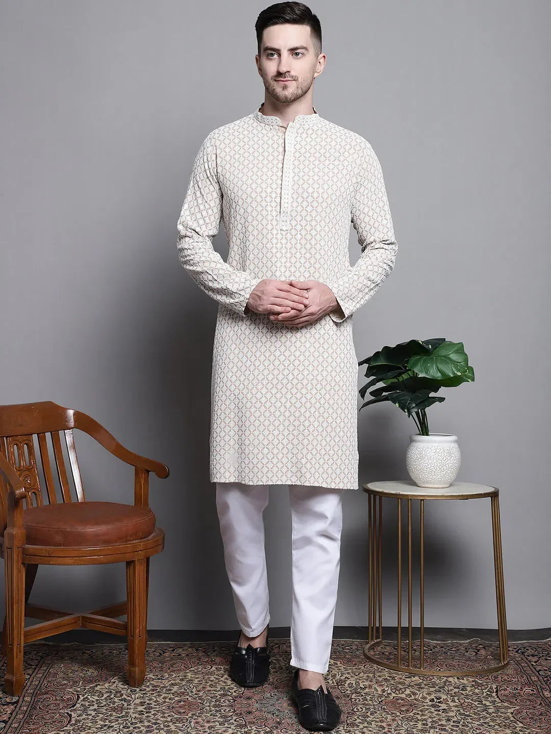 Beige Cotton Solid Indian Wear JOKP_P_5005Beige | DesiQlo