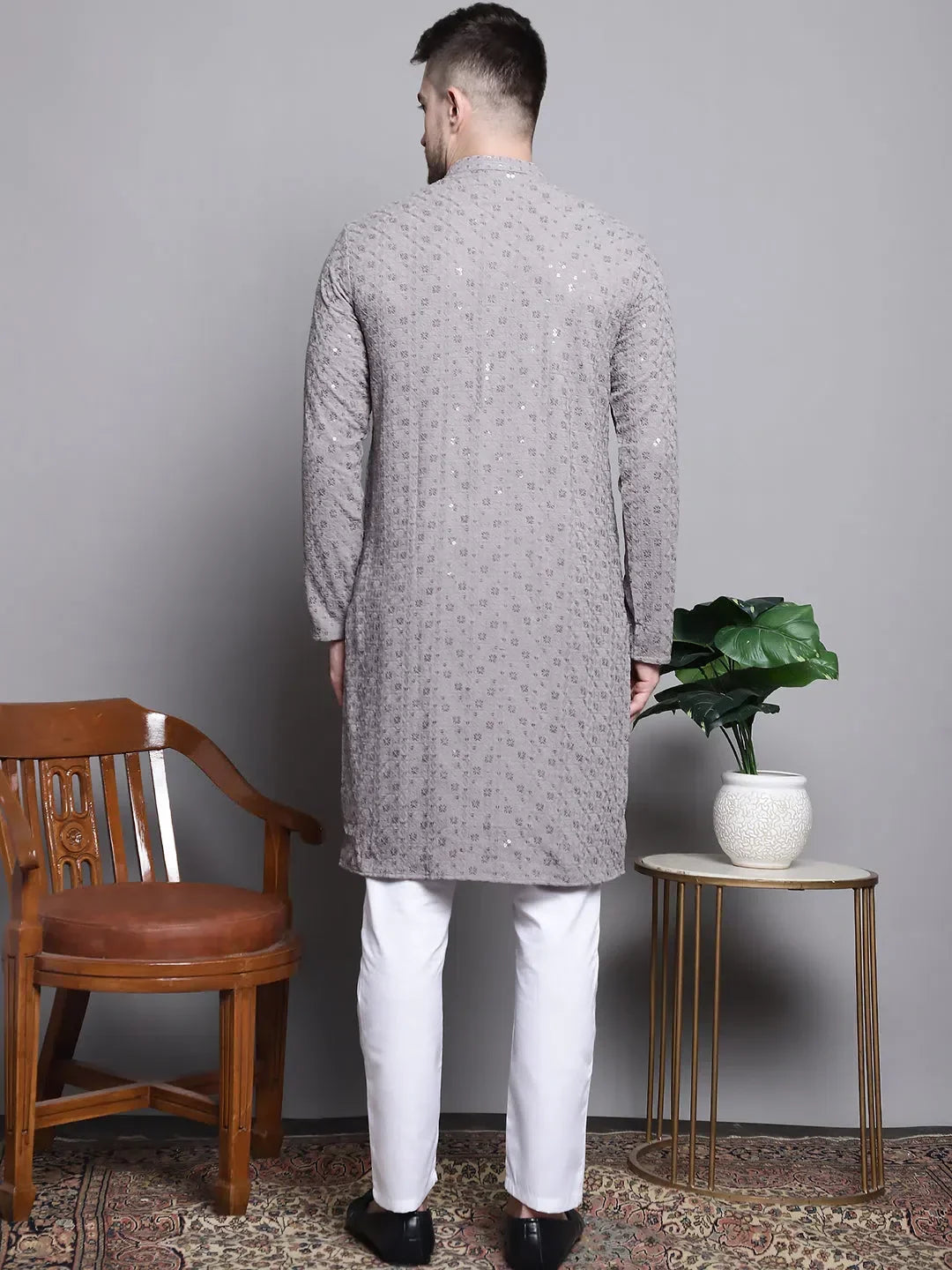 Grey Cotton Solid Indian Wear JOKP_P_5006Grey | DesiQlo