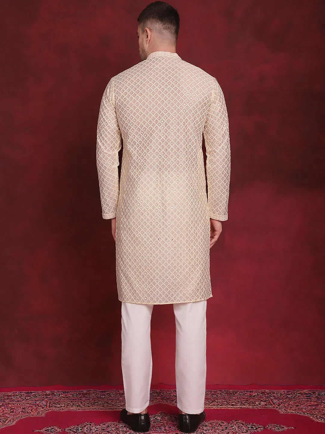 Golden Polyester Embroidered Indian Wear for Men | DesiQlo India