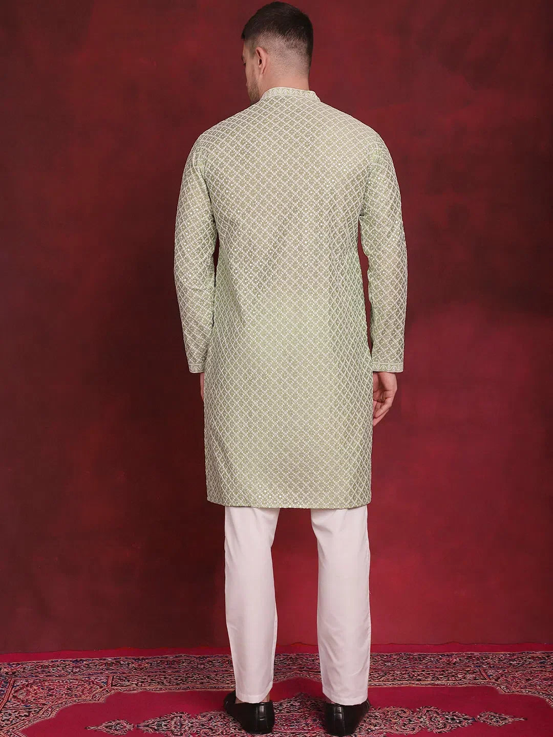 Pista Polyester Embroidered Indian Wear for Men | DesiQlo India