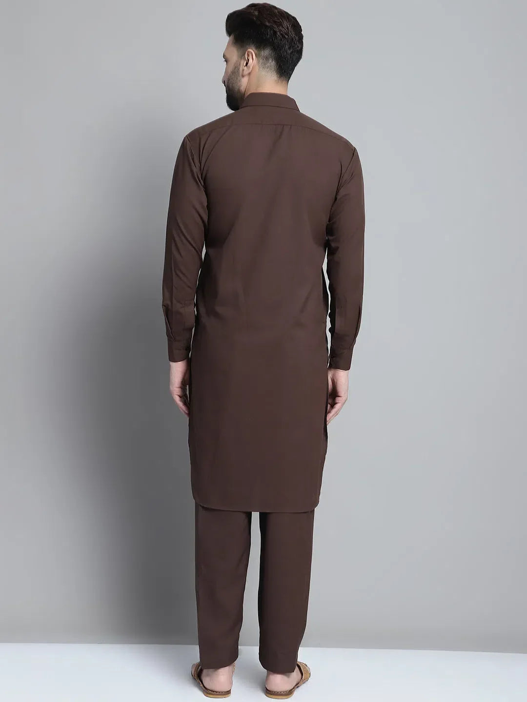 Coffee Cotton Solid Indian Wear for Men | DesiQlo India