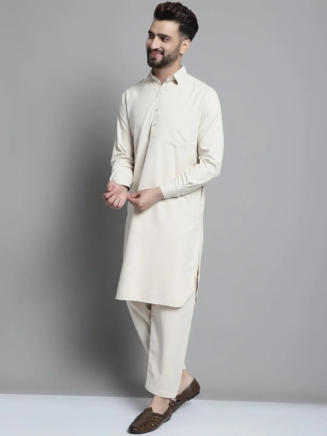 Cream Cotton Solid Indian Wear JOKP_696Cream | DesiQlo
