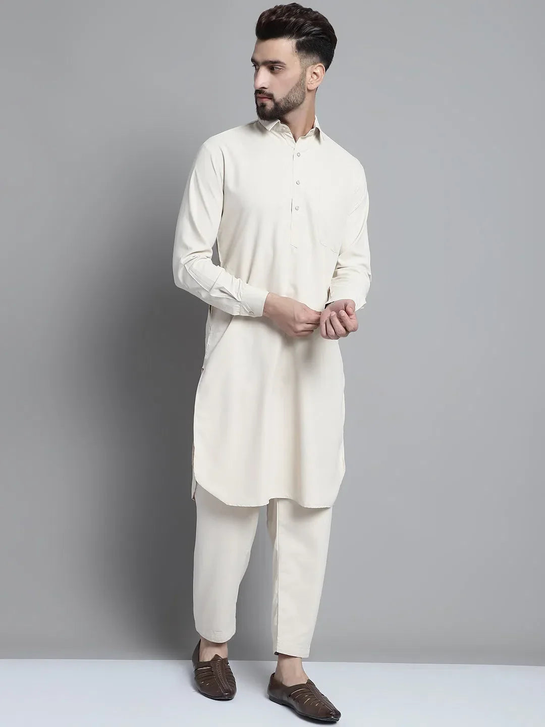 Cream Cotton Solid Indian Wear JOKP_696Cream | DesiQlo