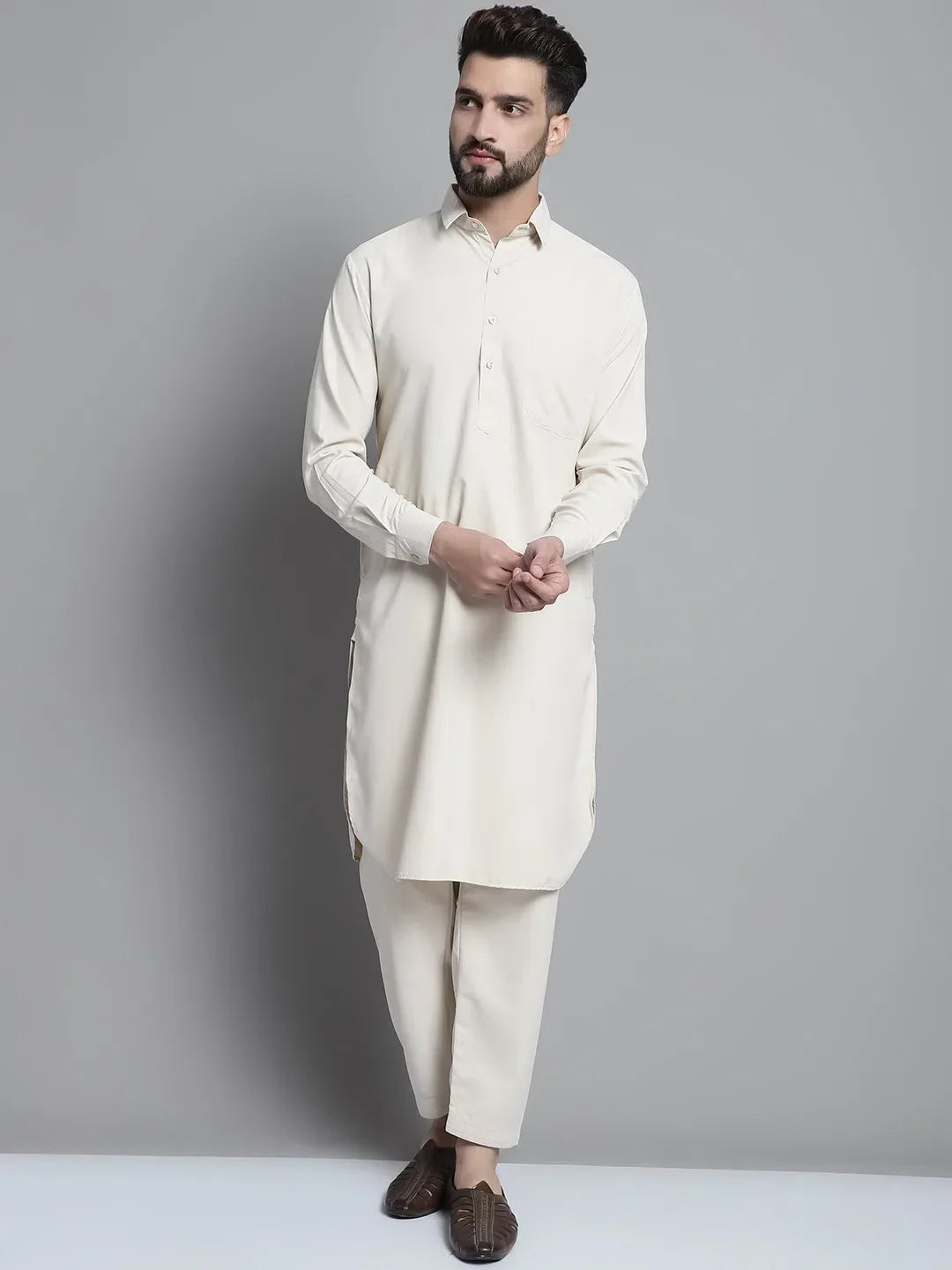 Cream Cotton Solid Indian Wear JOKP_696Cream | DesiQlo