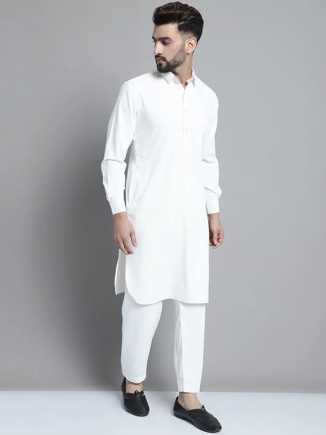 White Cotton Solid Indian Wear JOKP_696White | DesiQlo