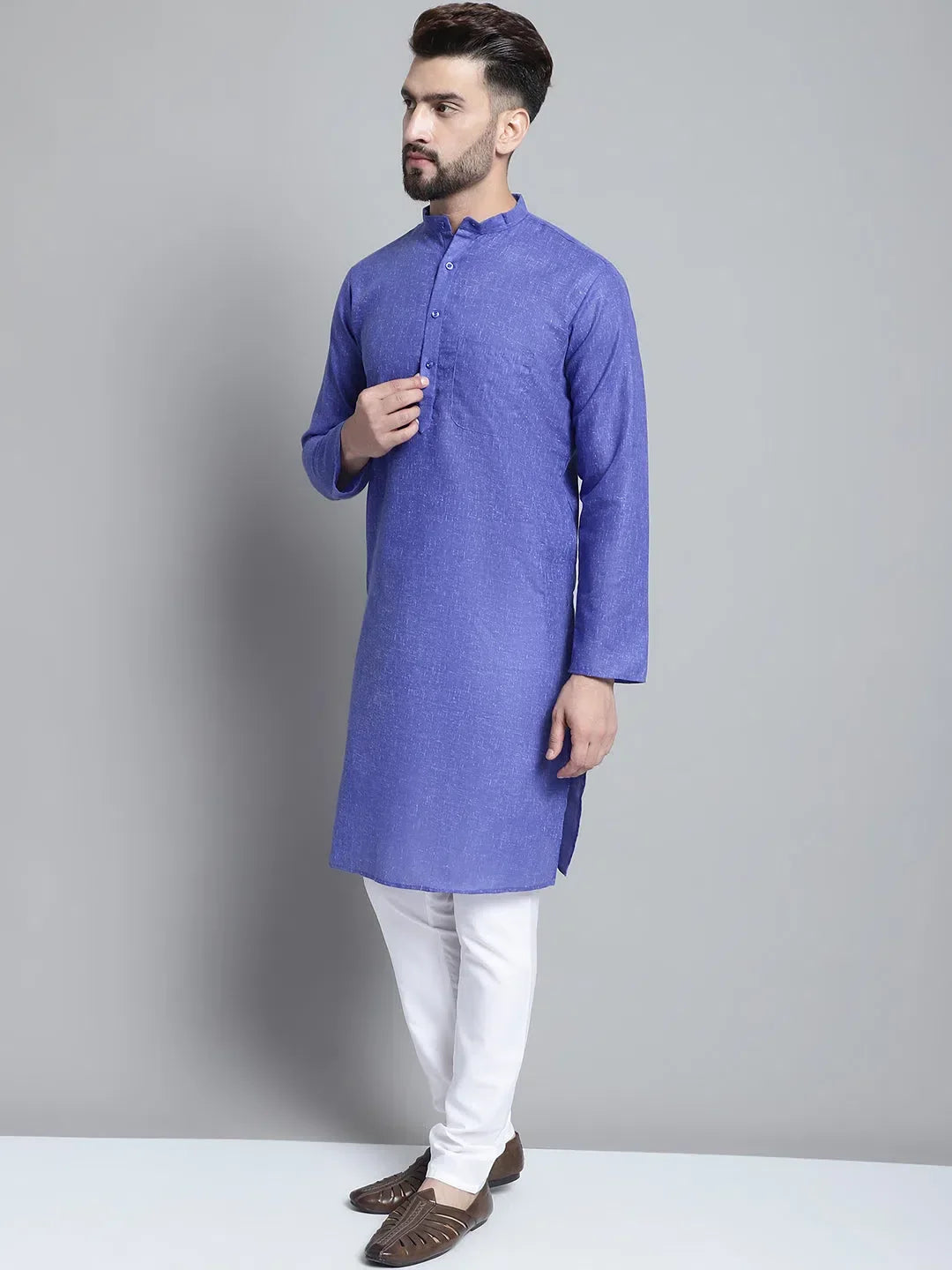 Blue Cotton Solid Indian Wear JOKP_697Blue | DesiQlo