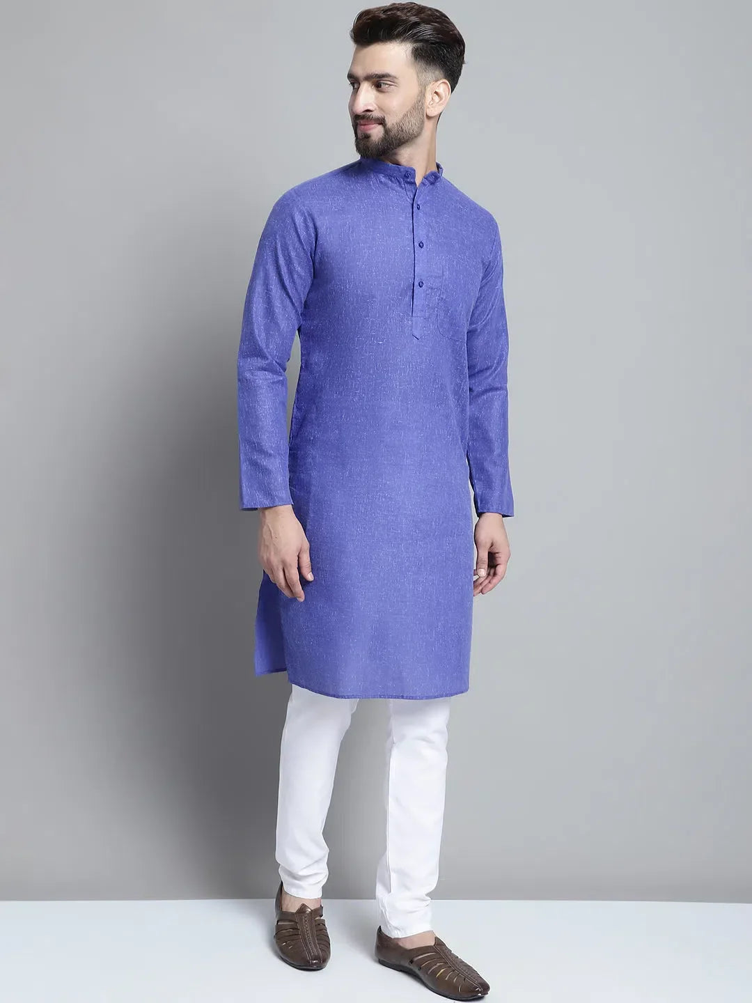 Blue Cotton Solid Indian Wear JOKP_697Blue | DesiQlo