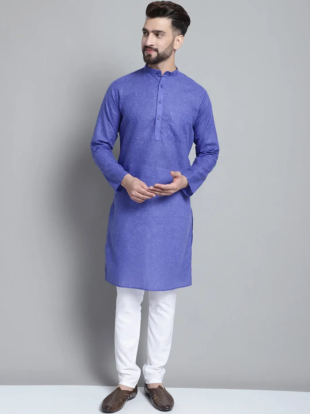 Blue Cotton Solid Indian Wear JOKP_697Blue | DesiQlo