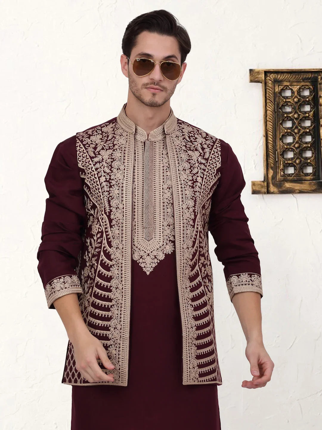 Maroon Silk Solid Indian Wear JOKPWCS_5054Maroon | DesiQlo