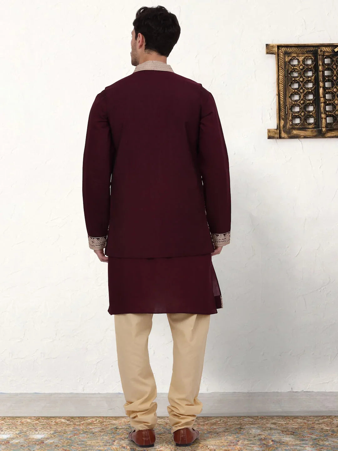 Maroon Silk Solid Indian Wear JOKPWCS_5054Maroon | DesiQlo