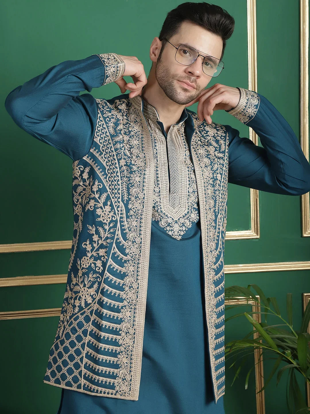 Multi Silk Solid Indian Wear for Men | DesiQlo India