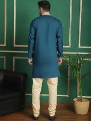 Men's Embroidered Waistcoat and Kurta Pyjama-JOKPWCS-50