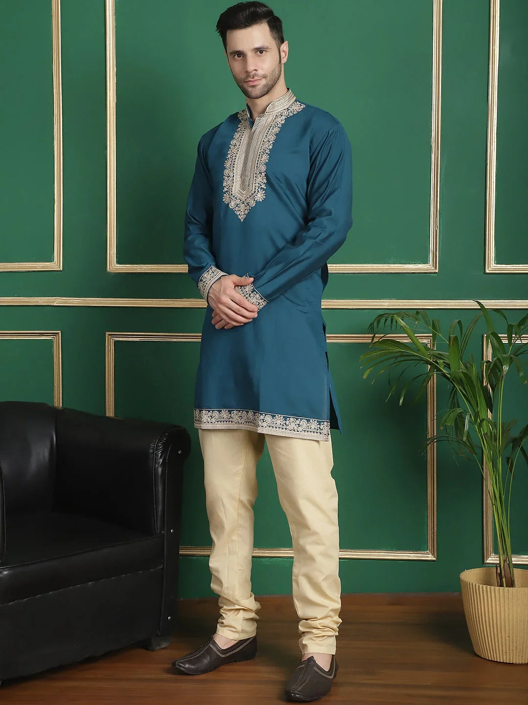 Multi Silk Solid Indian Wear for Men | DesiQlo India