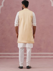 Festive Floral Embroidered Shrug Kurta Set (JOKPWCS 592W 4143 Yellow )