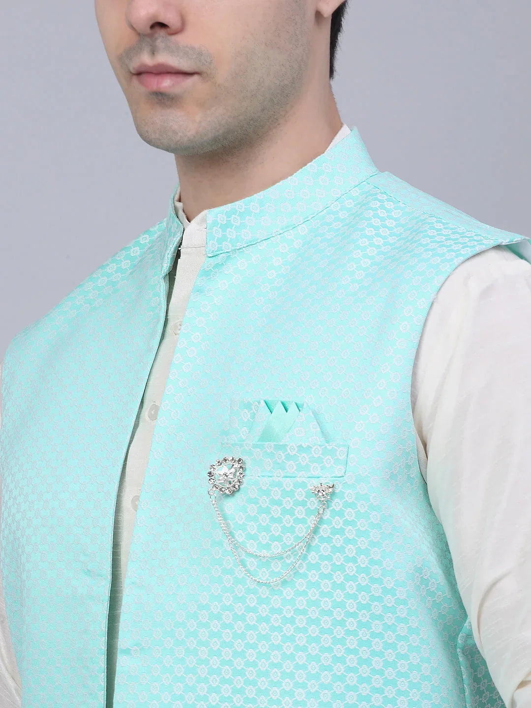 Blue Cotton Solid Indian Wear JOKPWCS_W-D_4067Sky | DesiQlo