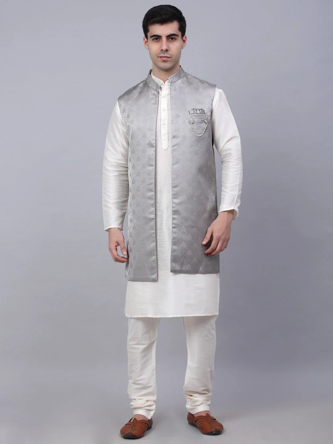 Grey Cotton Solid Indian Wear JOKPWCS_W-D_4068Grey | DesiQlo