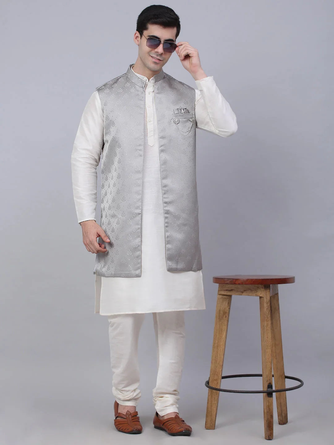 Grey Cotton Solid Indian Wear JOKPWCS_W-D_4068Grey | DesiQlo