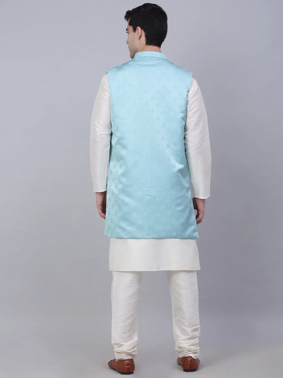 Blue Cotton Solid Indian Wear JOKPWCS_W-D_4068Sky | DesiQlo