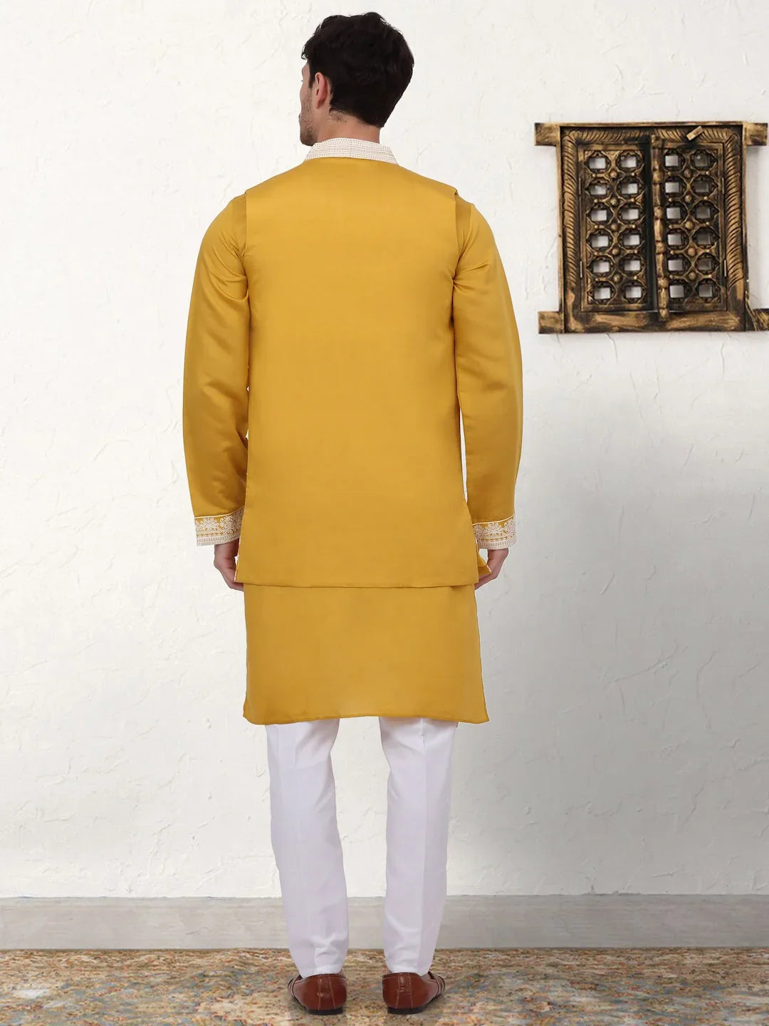 Yellow Silk Solid Indian Wear JOKPWCS_W_5054Mustard | DesiQlo