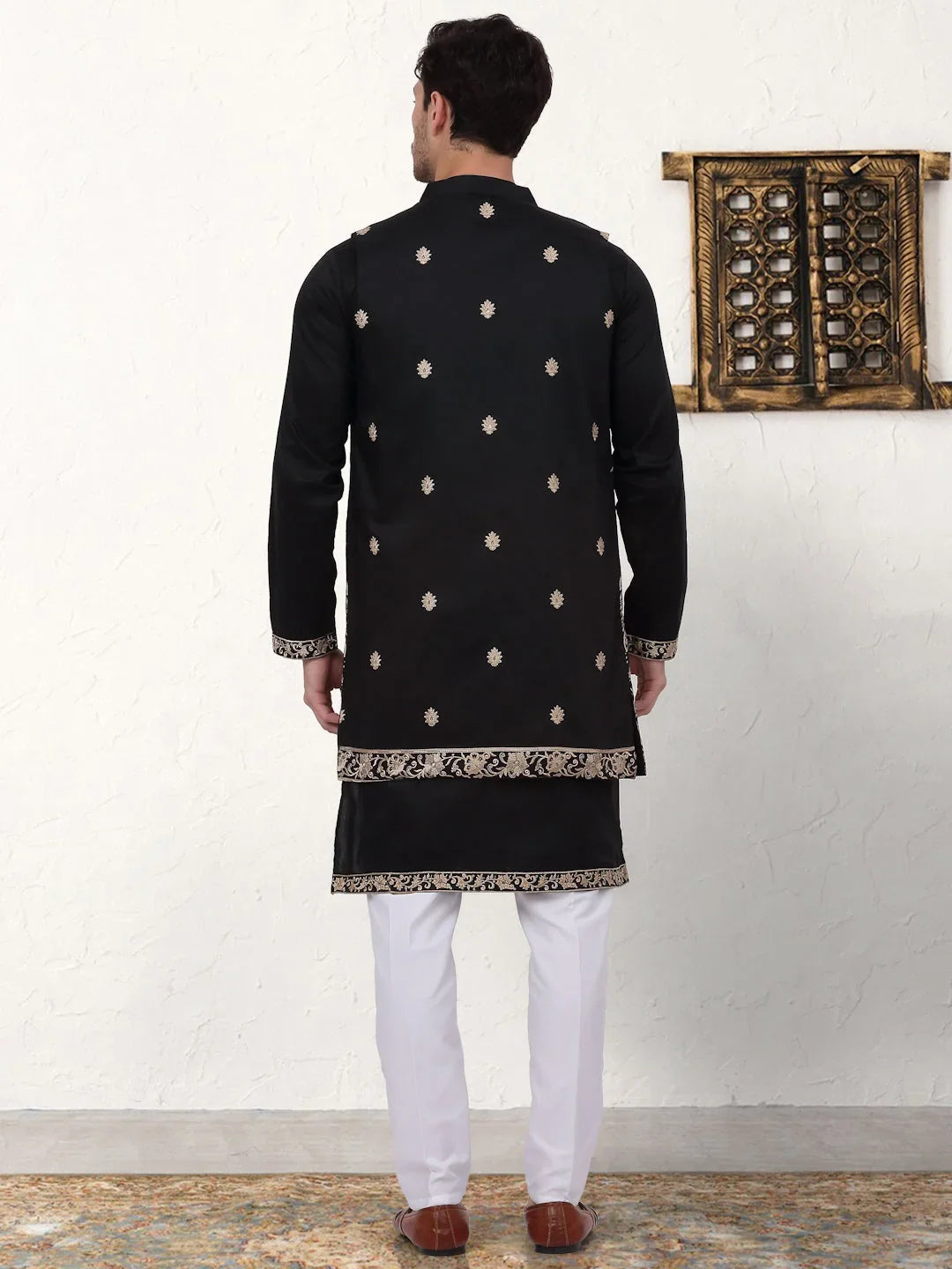 Black Silk Solid Indian Wear JOKPWCS_W_5080Black | DesiQlo