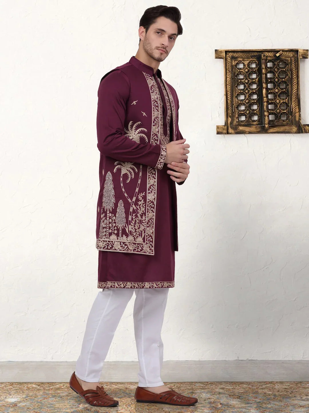 Purple Silk Solid Indian Wear JOKPWCS_W_5080Purple | DesiQlo