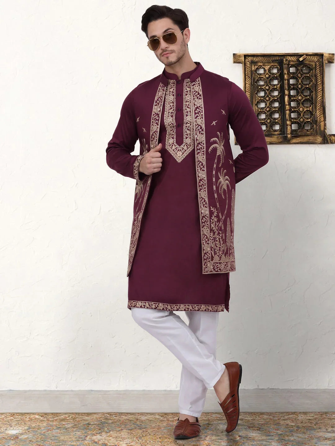 Purple Silk Solid Indian Wear JOKPWCS_W_5080Purple | DesiQlo