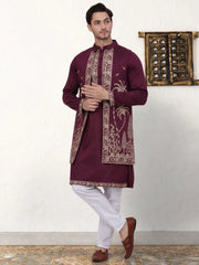 Men's Embroidered Waistcoat and Kurta Pyjama-JOKPWCS-WO