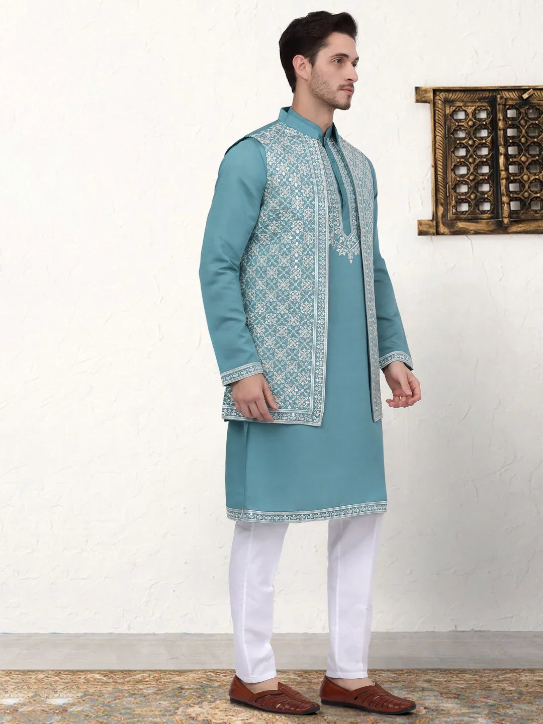 Blue Silk Solid Indian Wear JOKPWCS_W_5081Blue | DesiQlo