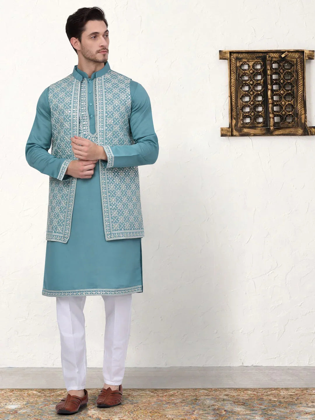 Blue Silk Solid Indian Wear JOKPWCS_W_5081Blue | DesiQlo