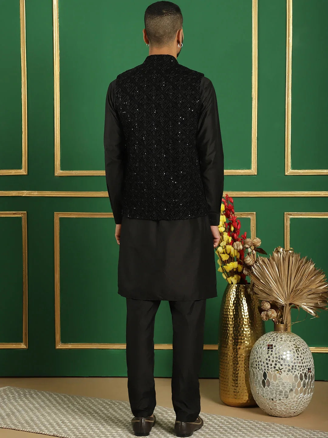 Black Velvet Solid Indian Wear JOKPWC_592B_4099Black | DesiQlo
