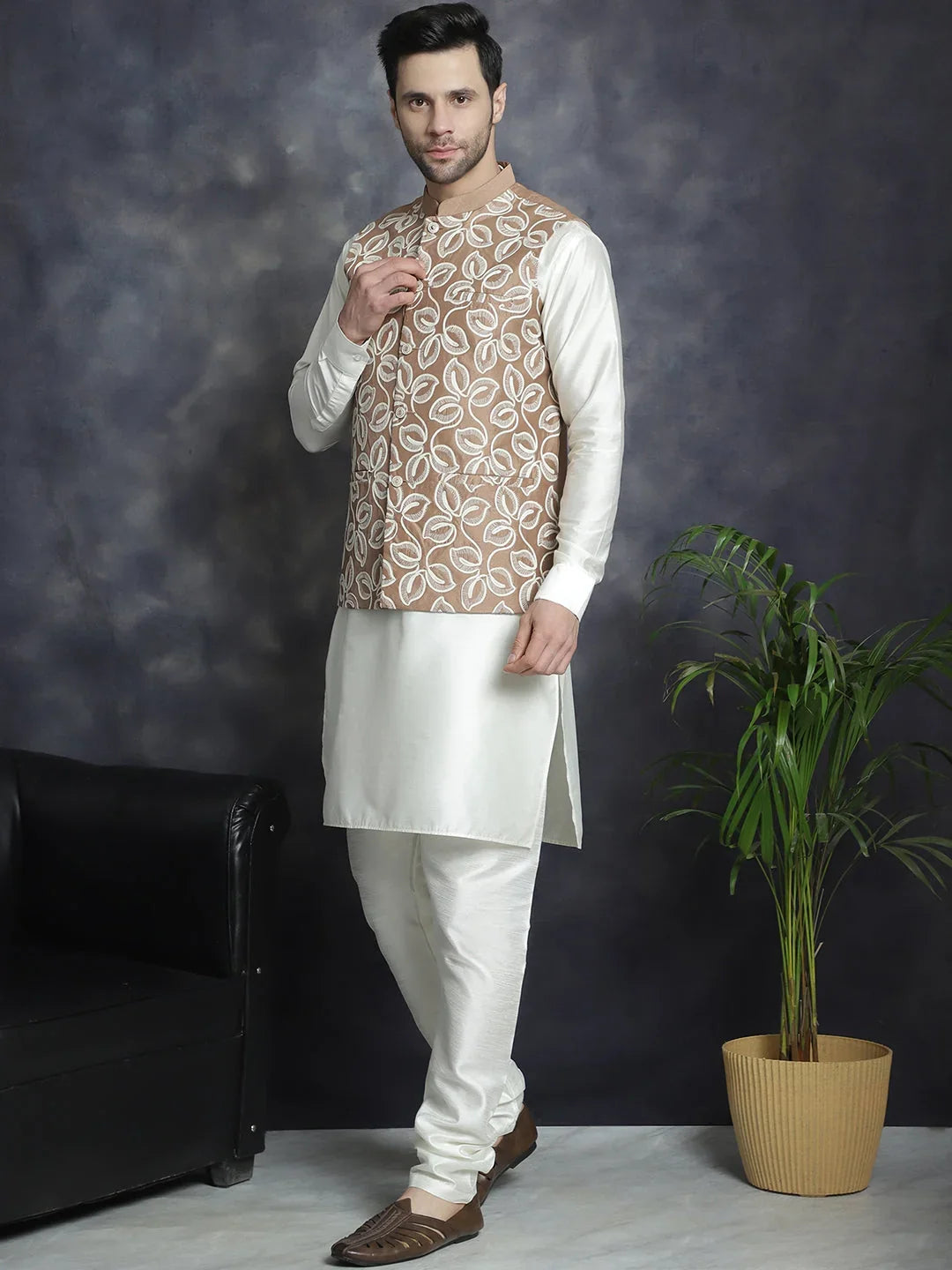 Brown Silk Solid Indian Wear JOKPWC_592W_4092Brown | DesiQlo