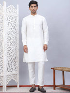 Embroidered Nehru Jacket With Solid Kurta Pyjama Set-KPWC-592W