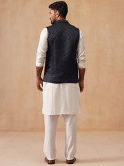 Nehru Jacket with Kurta Pyjama for Men ( JOKPWC 592W 4135 Navy )