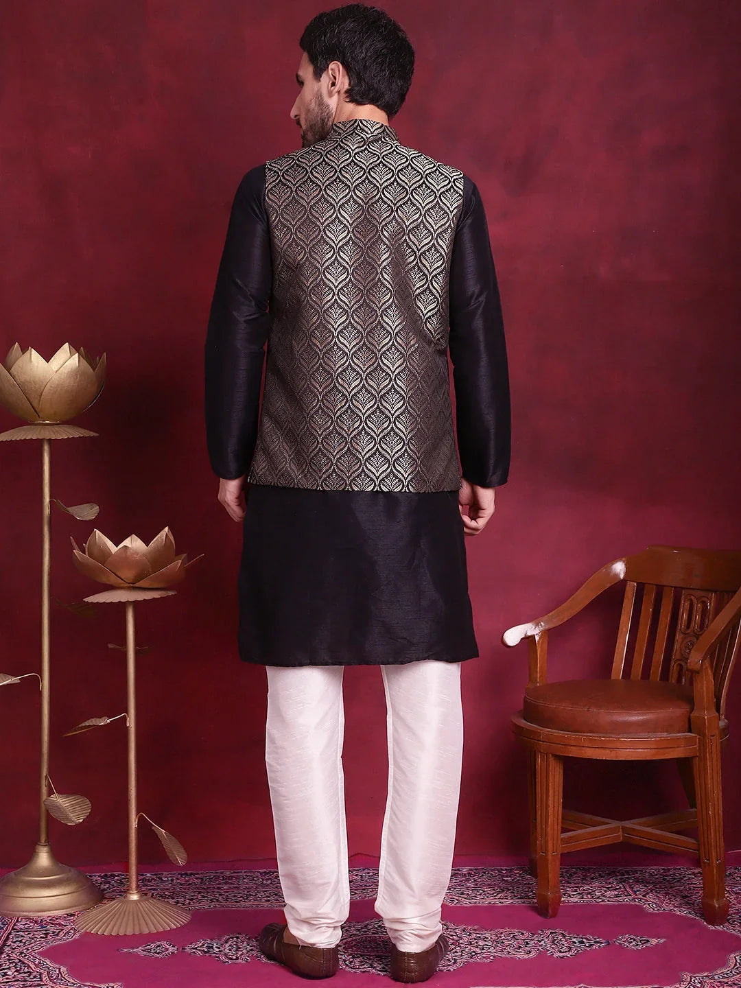 Gold Silk Solid Indian Wear JOKPWC_636B_4088Golden | DesiQlo