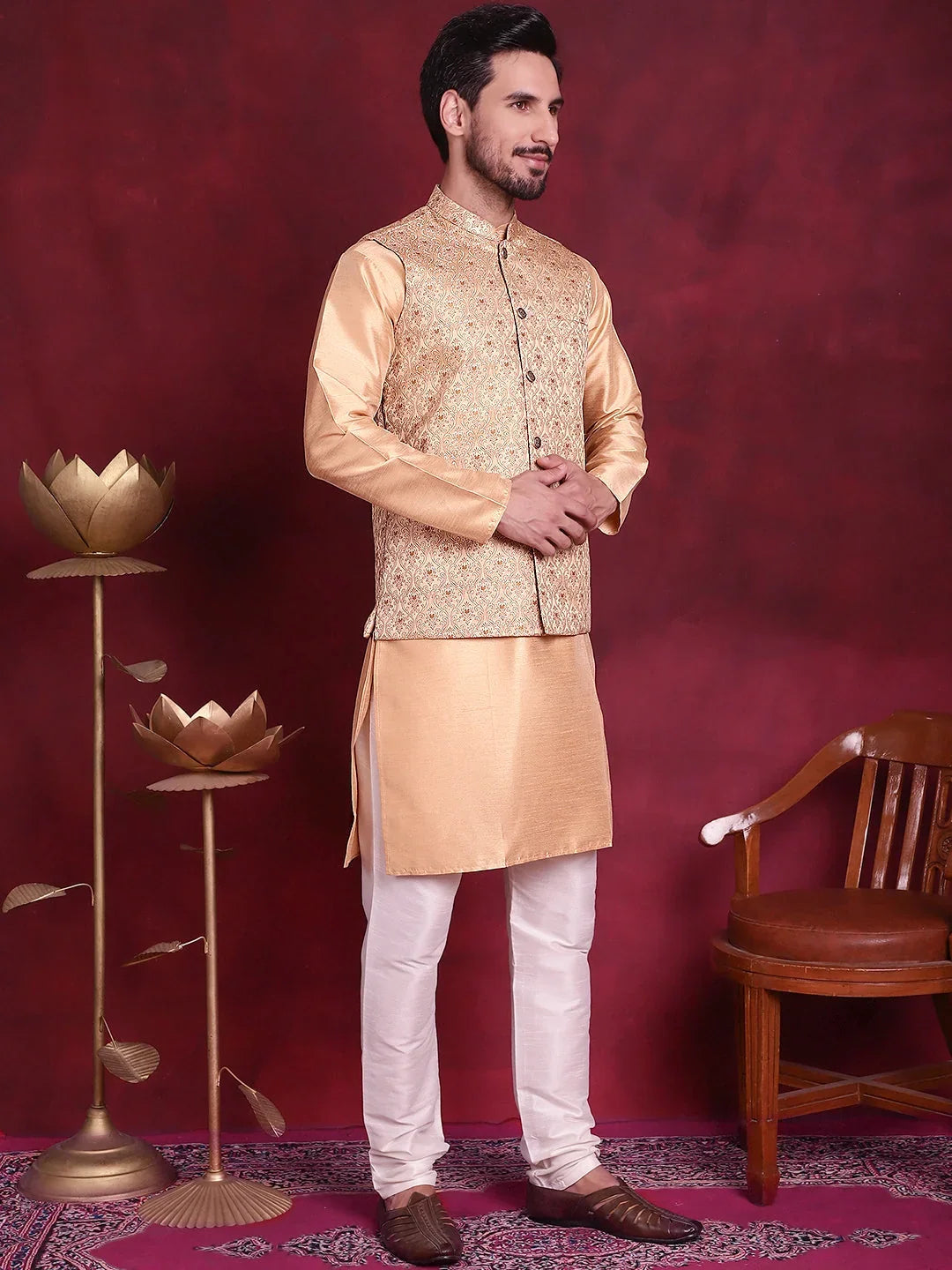 Cream Silk Solid Indian Wear JOKPWC_636DG_4089Cream | DesiQlo