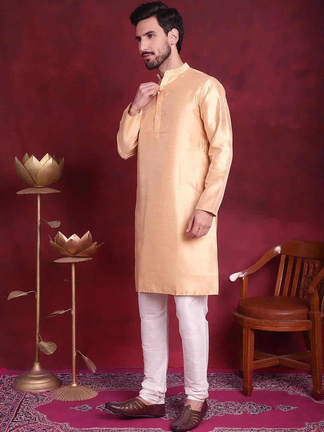 Cream Silk Solid Indian Wear JOKPWC_636DG_4089Cream | DesiQlo