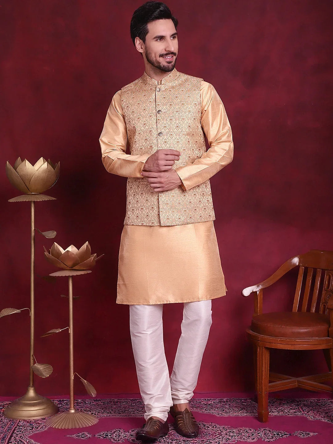 Cream Silk Solid Indian Wear JOKPWC_636DG_4089Cream | DesiQlo