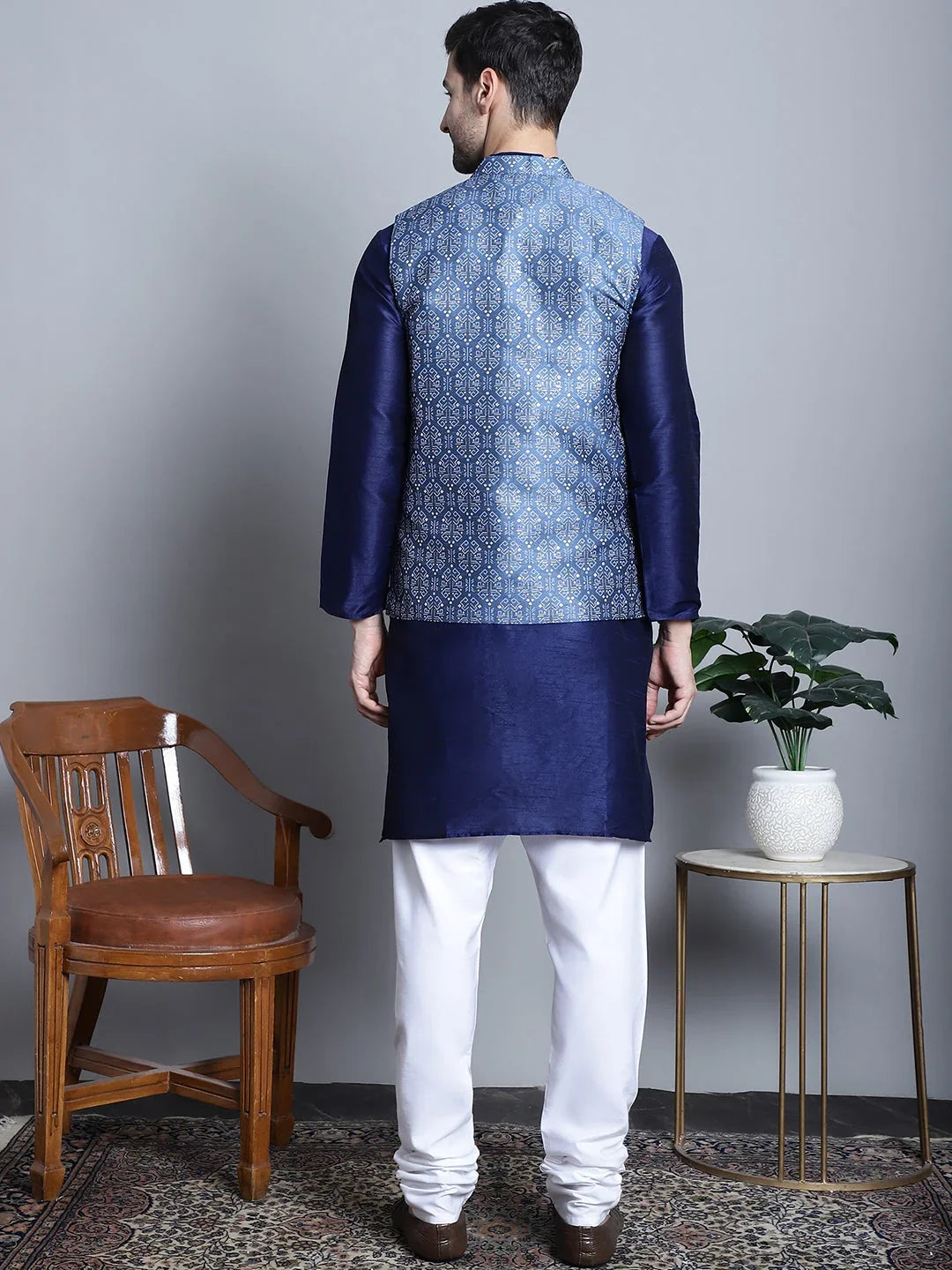 Blue Silk Solid Indian Wear JOKPWC_636N_4084Blue | DesiQlo