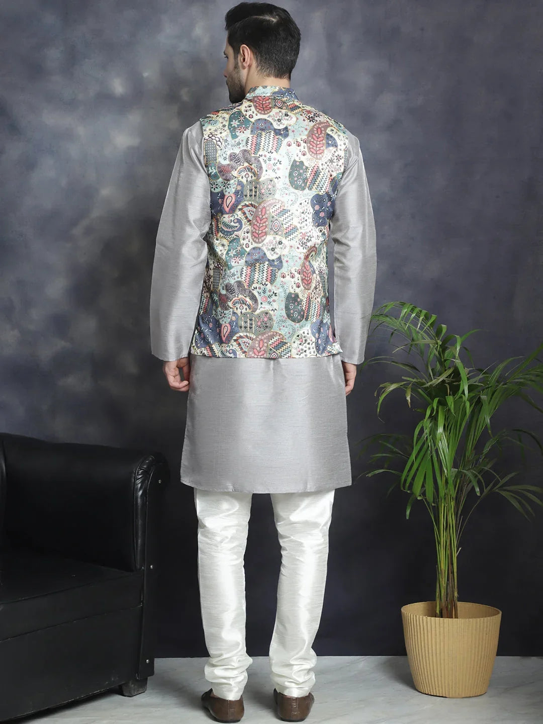Blue Silk Solid Indian Wear JOKPWC_636S_4086Blue | DesiQlo