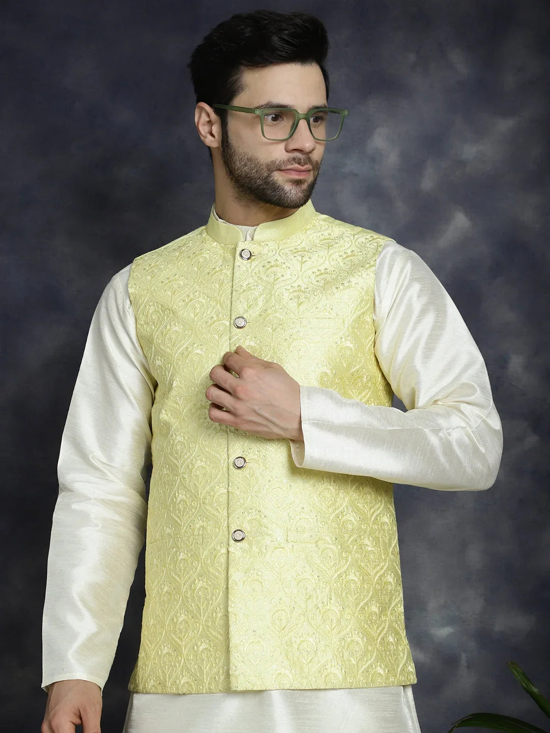 Yellow Silk Solid Indian Wear JOKPWC_636W_4096Yellow | DesiQlo
