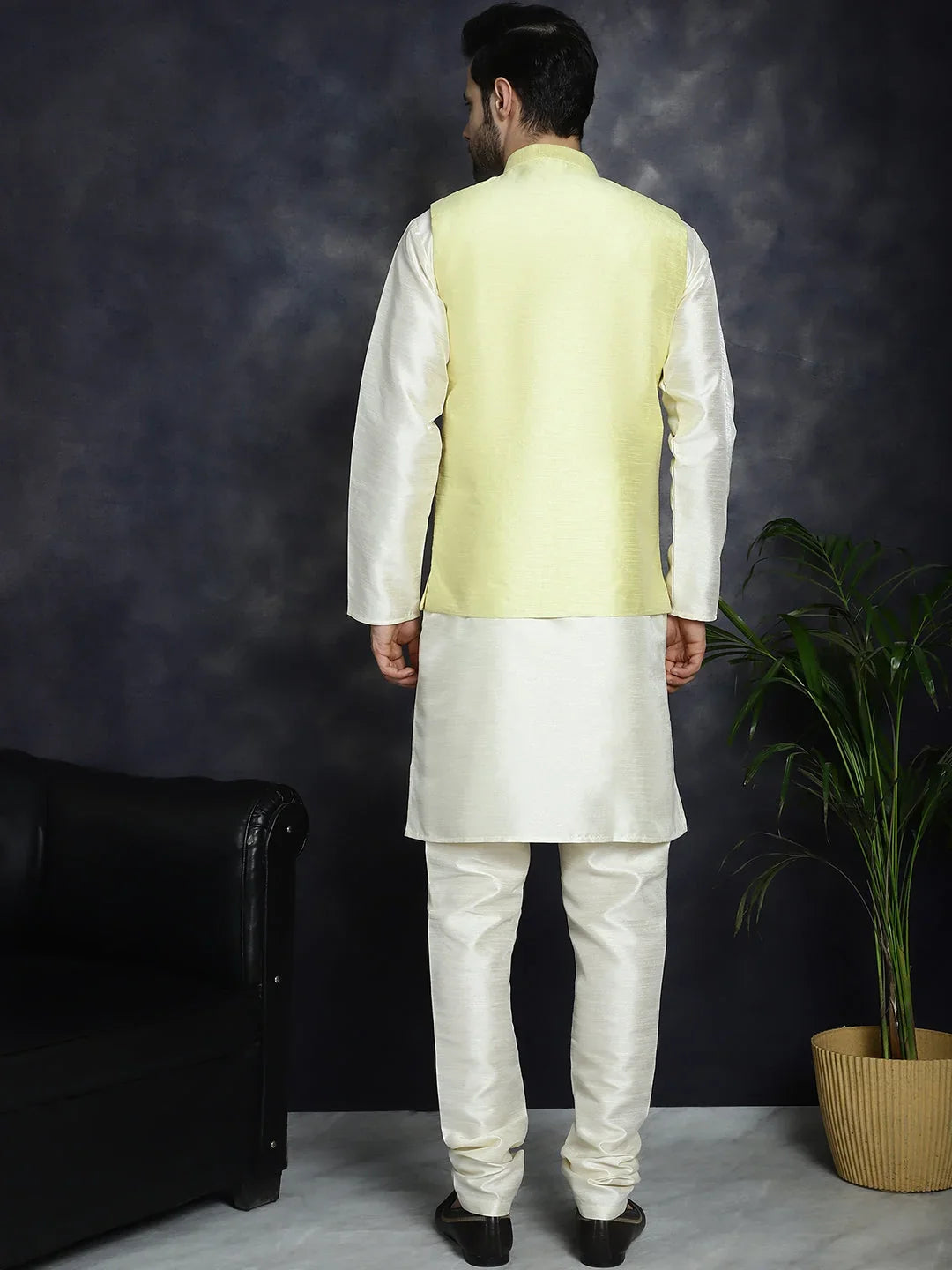 Yellow Silk Solid Indian Wear JOKPWC_636W_4096Yellow | DesiQlo