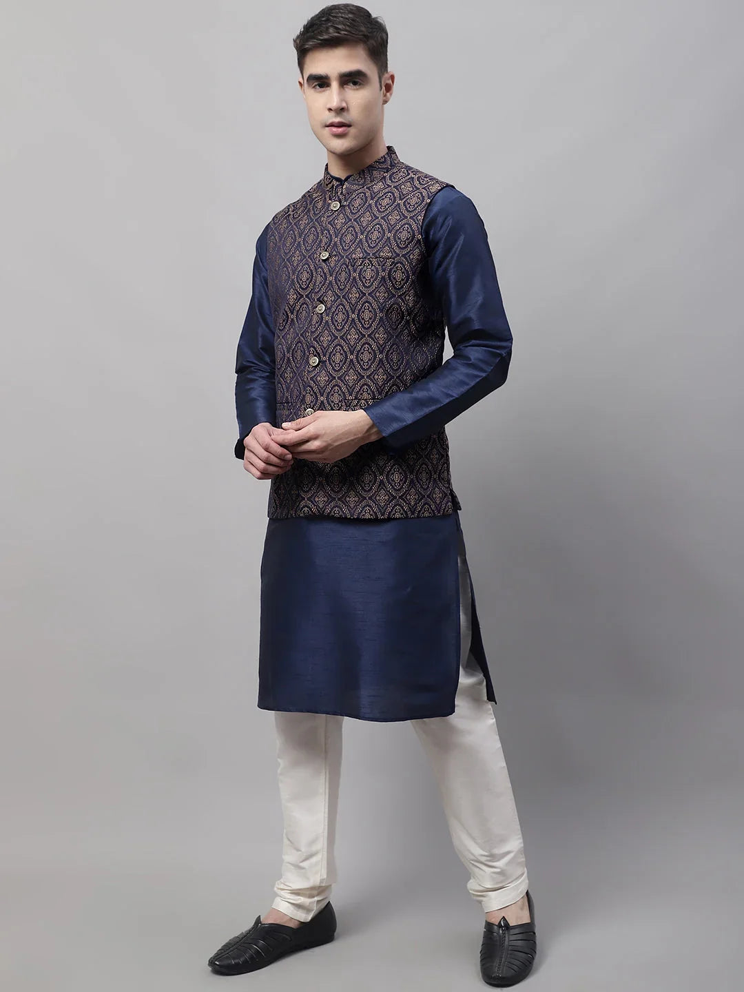 Brown Silk Blend Solid Indian Wear for Men | DesiQlo India