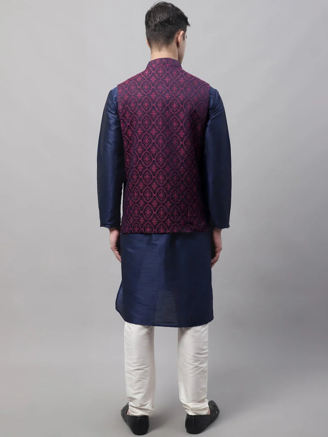 Maroon Silk Blend Solid Indian Wear for Men | DesiQlo India