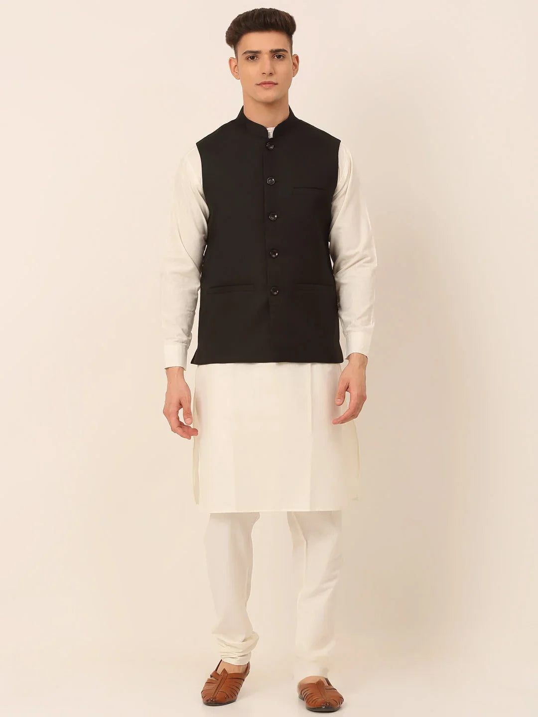 Black Cotton Solid Indian Wear JOKPWC_W-F_4046Black | DesiQlo