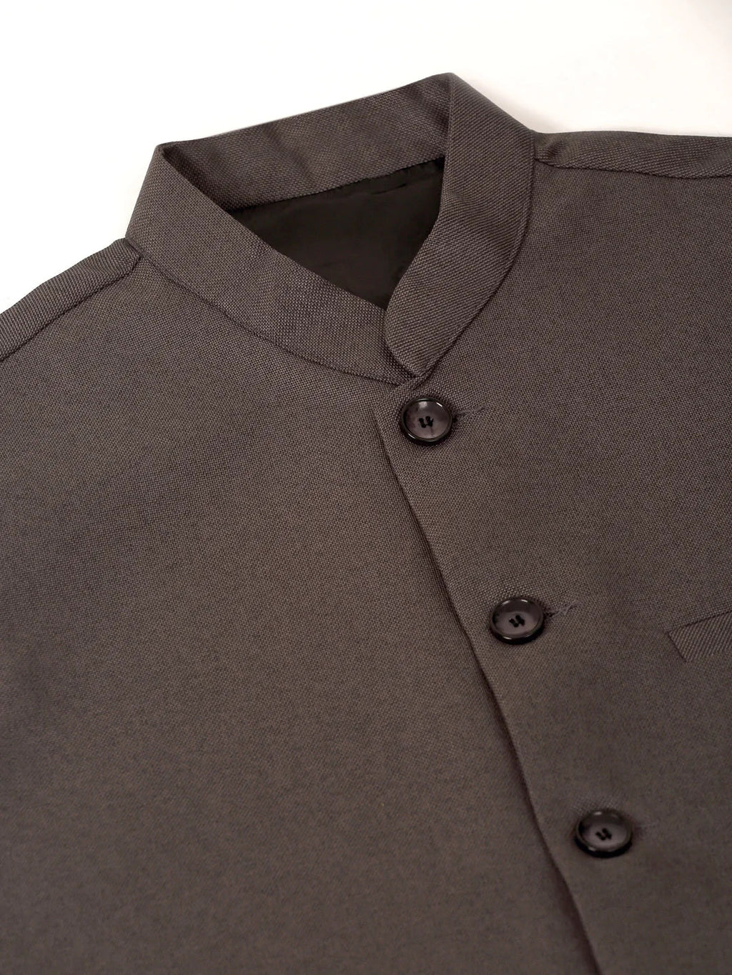 Men's Solid Kurta Pyjama With Nehru Jacket ( JOKPWC W-F 4046Charcoal )-JOKPWC-W-F-4046